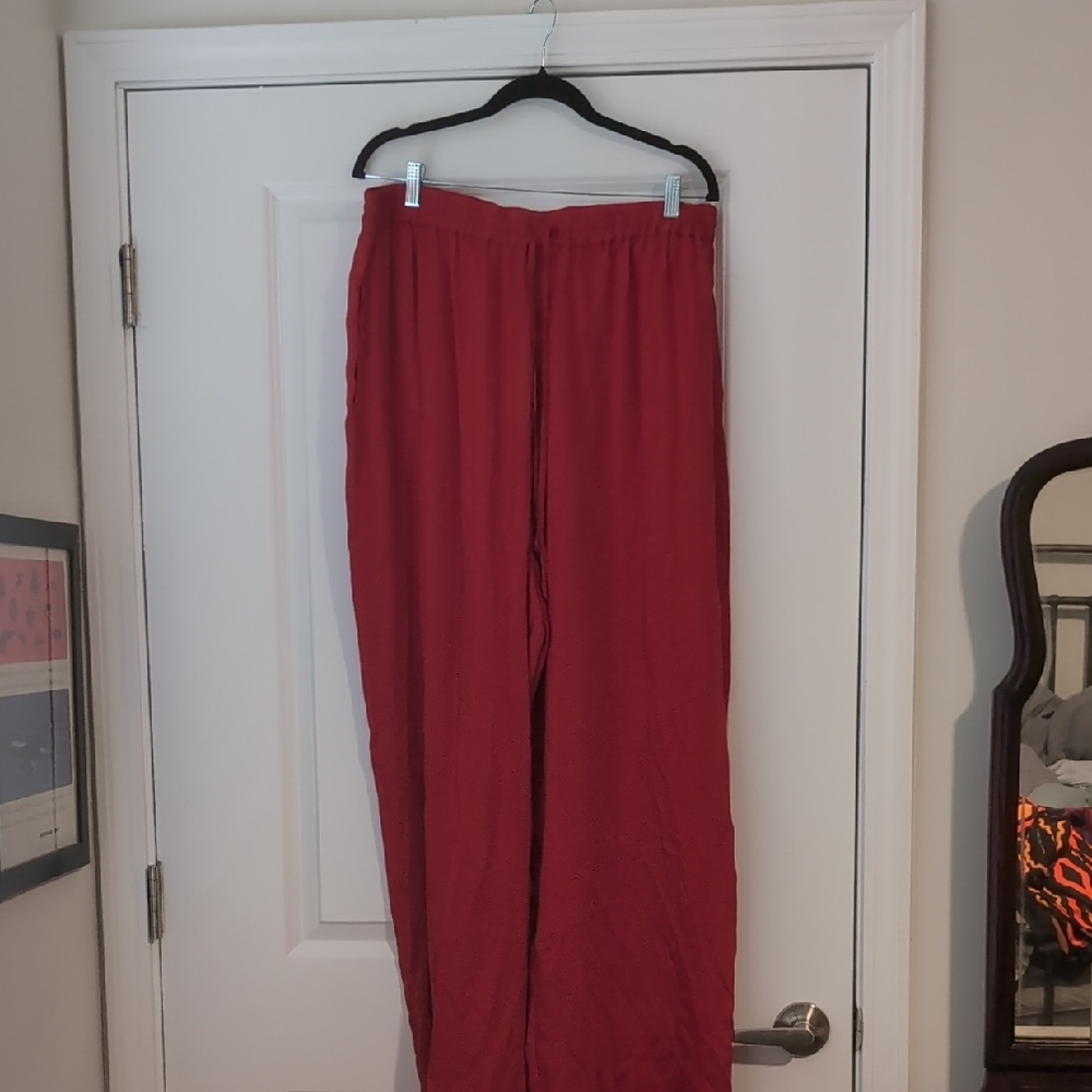 Jacqueline Ferrar Vibrant Red Silk Pants